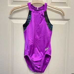 Purple Shimmer High Neck Gymnastics Leotard